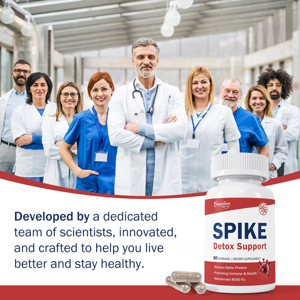 Conception for Her Spike Detox label closeup with antioxidant-rich components