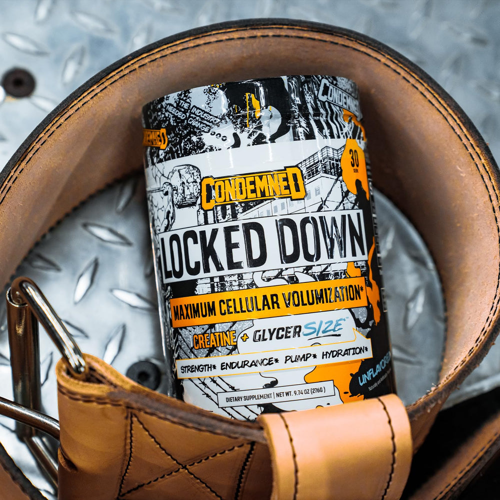 CONDEMNED Labz Locked Down ingredient pack shows Creatine and GlycerSize synergy.