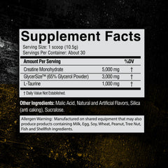 CONDEMNED Labz Locked Down label close-up highlights glycerol and creatine blend for performance