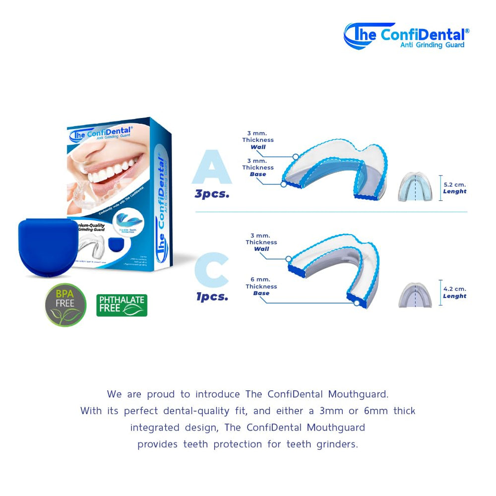 ConfiDental heavy-duty 6mm mouthguard for stronger protection during sleep.