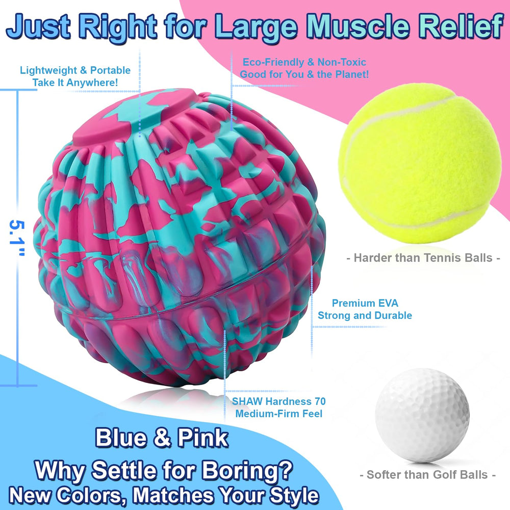 Coniflor massage ball in hand shows compact size ideal for travel