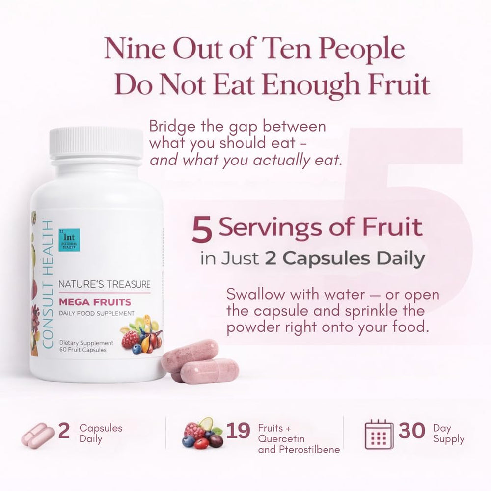 Consult Health Nature's Treasure daily-dose concept with four capsules pictured