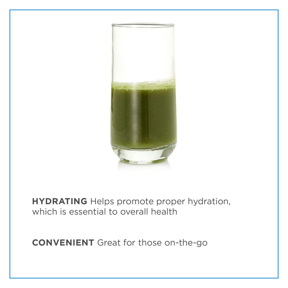 Primo Celery powder scoop beside glass of water for quick hydration.