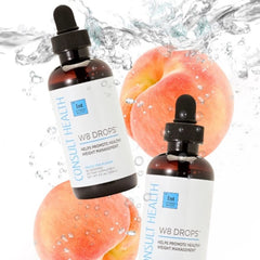 Consult Health W8 Drops packaging box with labels highlights antioxidant and lifestyle support