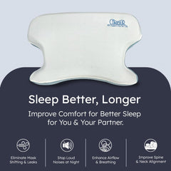 Contour CPAPMax cooling gel pillow back view promotes neutral spine and comfort
