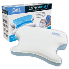 Contour CPAPMax cooling gel pillow side view supports side sleepers with ergonomic alignment