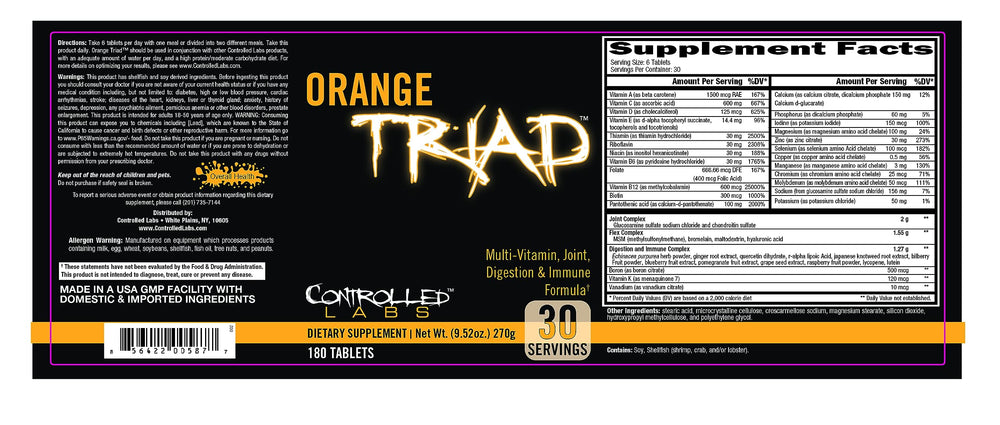 Controlled Labs Orange Triad with echinacea for immune health.