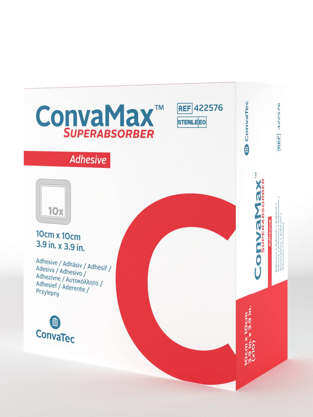ConvaMax adhesive dressing 4x4 close-up showing high absorption for heavy drainage management