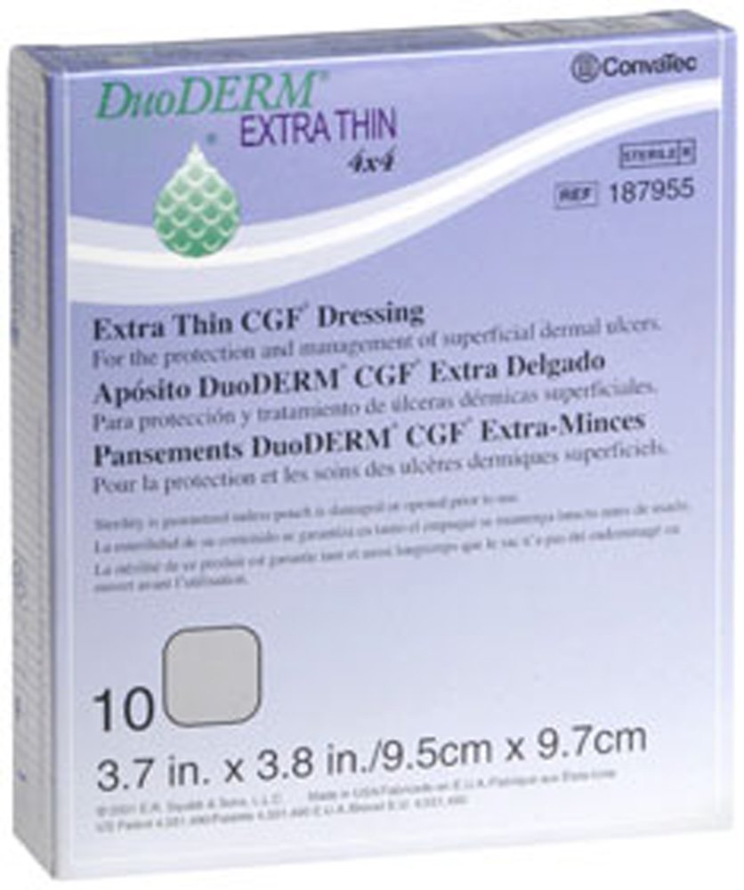 ConvaTec Duoderm CGF extra thin dressing 4x4 provides discreet protection and easy cleaning