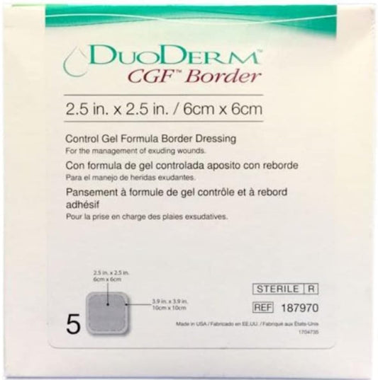 ConvaTec DuoDERM Control border dressing pack for convenient wound care.