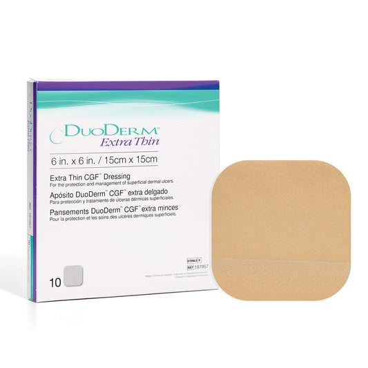 ConvaTec DuoDERM extra-thin control gel 6x6 dressing protects dry to light wounds