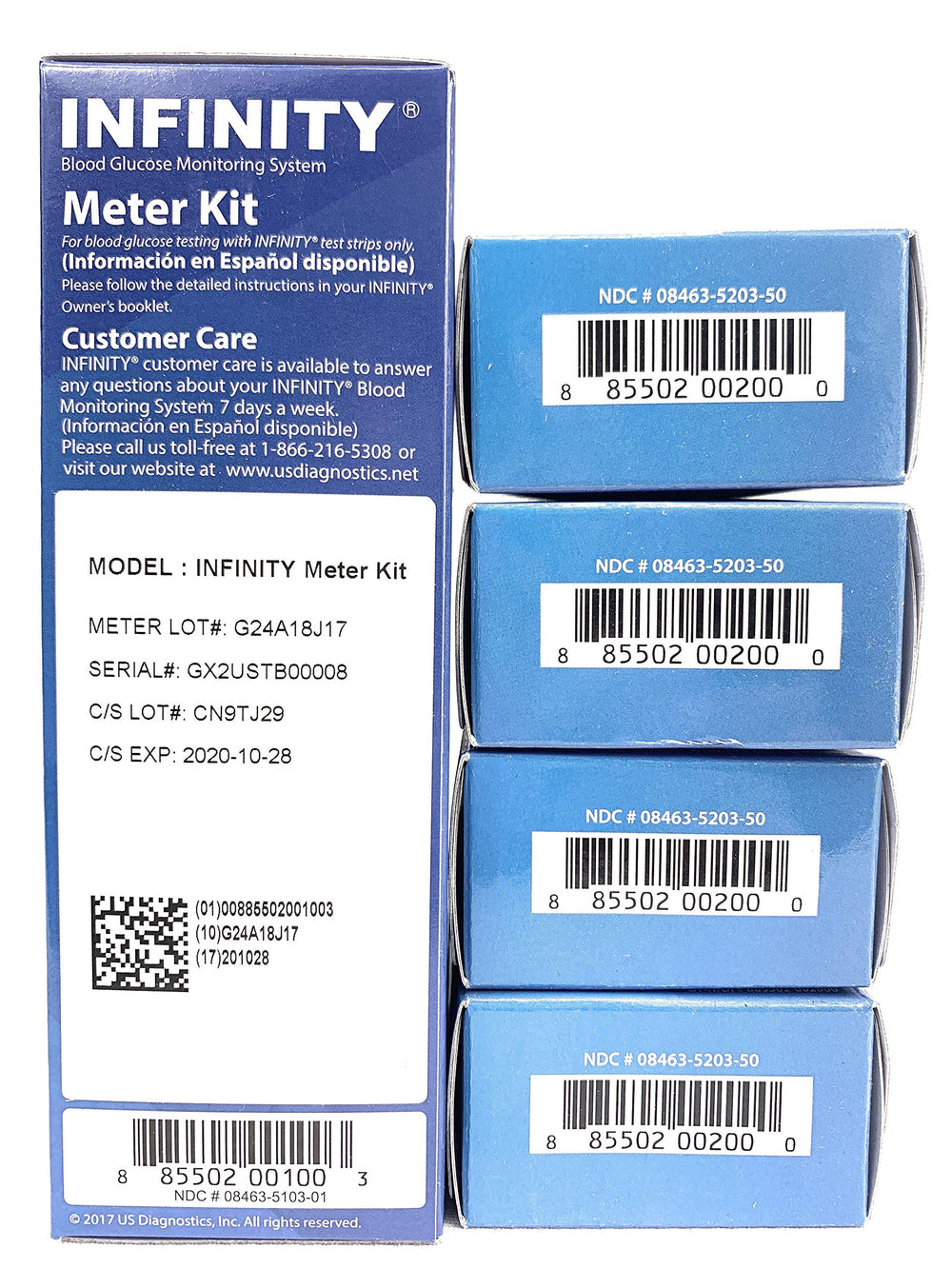Convenient strip ejector shown with Infinity Meter for effortless disposal.