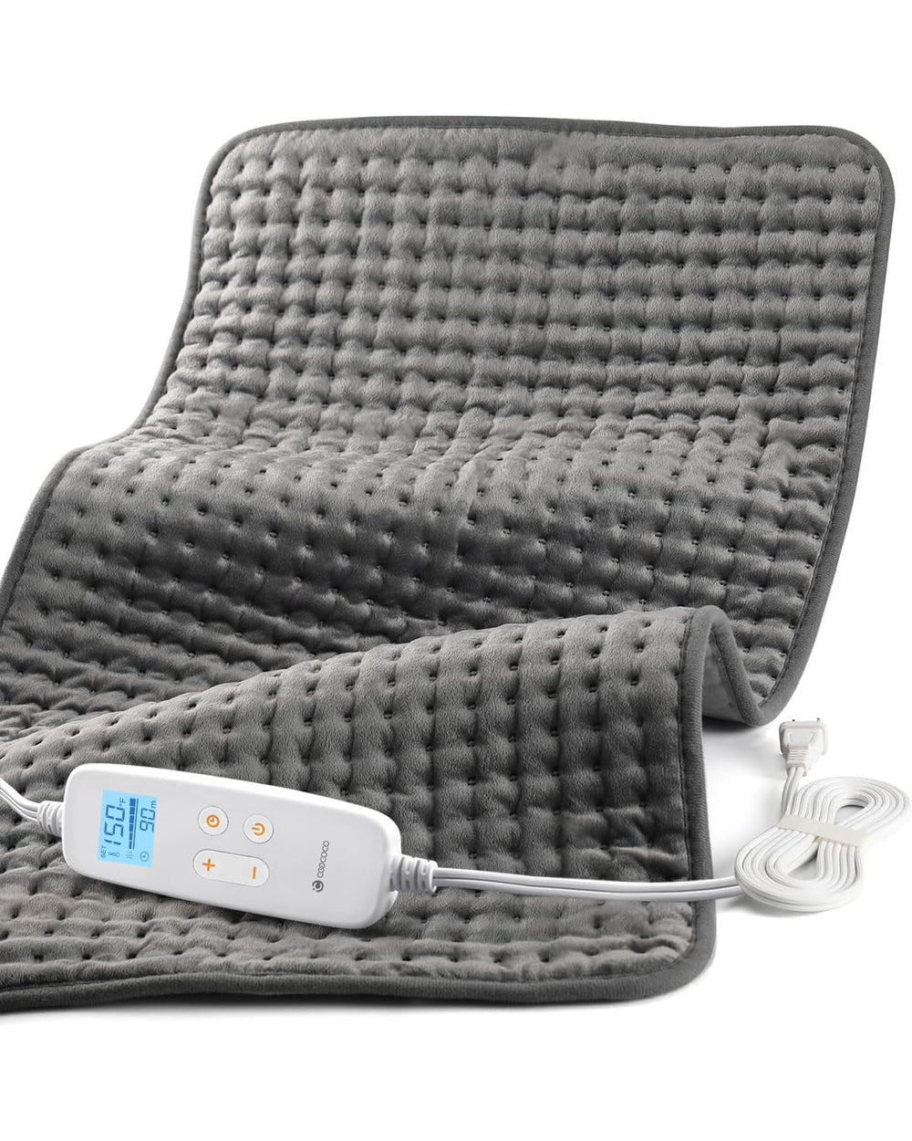 CooCoCo heating pad with full back coverage for comprehensive warmth and relief.