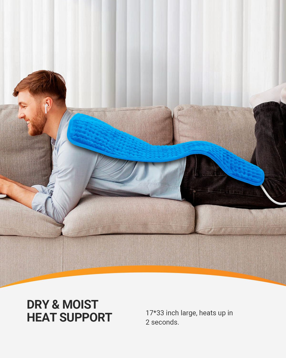 CooCoCo heating pad supports dry and moist heat modes for versatile relief.