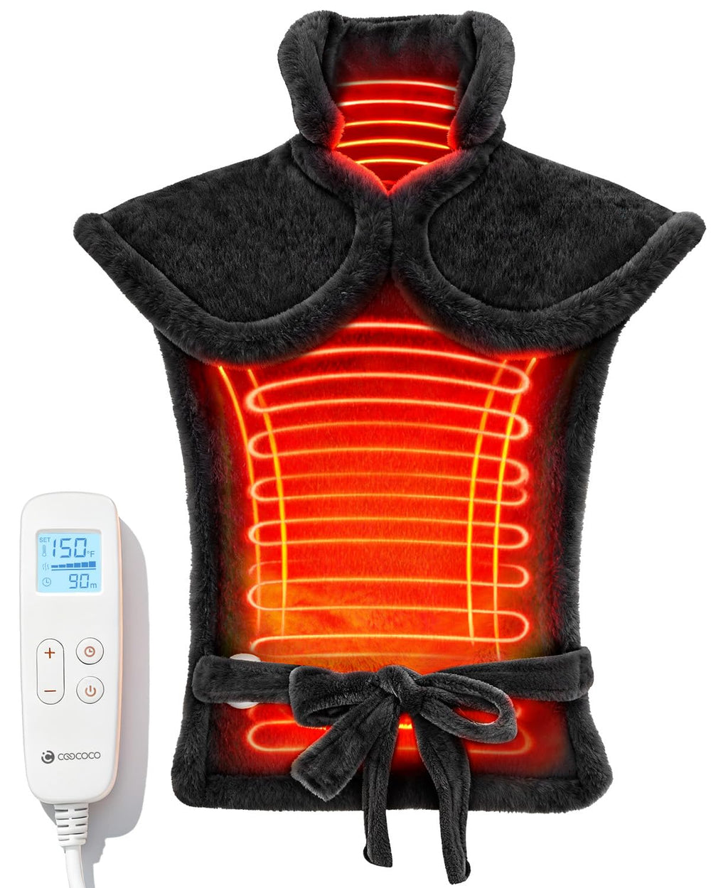CooCoCo heating pad neck-shoulders delivers targeted soothing warmth for neck and upper back relief.