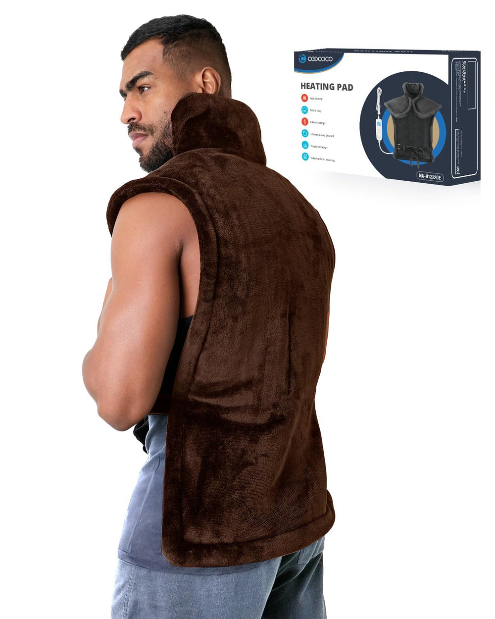 CooCoCo XXL full-body heating pad for neck, shoulders and back warmth with broad coverage