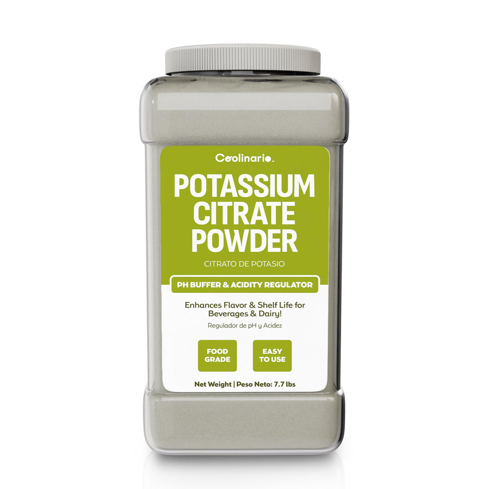 Coolinario Potassium Citrate Powder bottle for smooth beverages and balanced acidity.