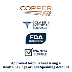 Copper Fit Mobilizer Arch Wrap packaging image highlights travel-friendly design