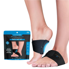 Copper Fit Mobilizer Arch Wrap top view demonstrates adjustable compression for comfort