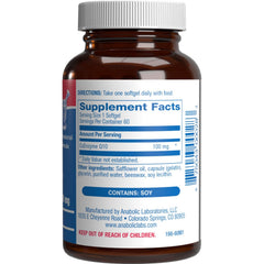 Anabolic Laboratories CoQ10 softgels easy-swallow angle for convenient daily supplementation.
