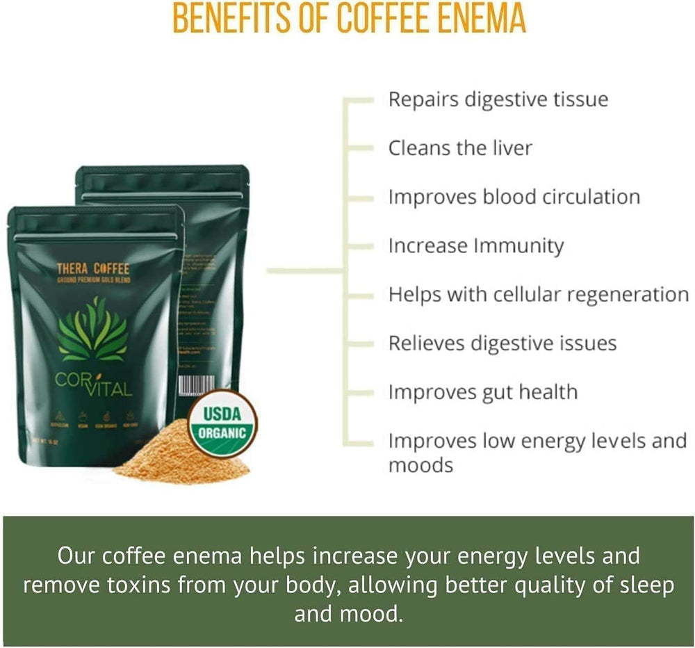 Cor-Vital enema coffee 1lb pack ready for home cleansing routines.