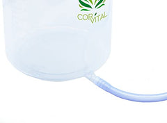 Cor-Vital red enema tube enhances visibility during setup.