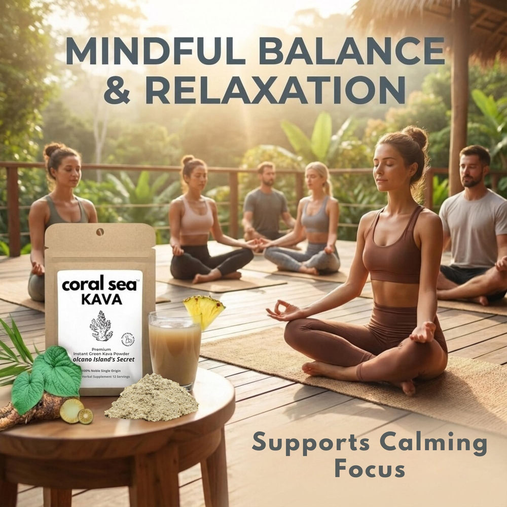 Coral Sea Kava Kelai instant powder jar with smooth mix