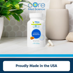 Core Med Science berberine label close-up showcasing clean-label formulation