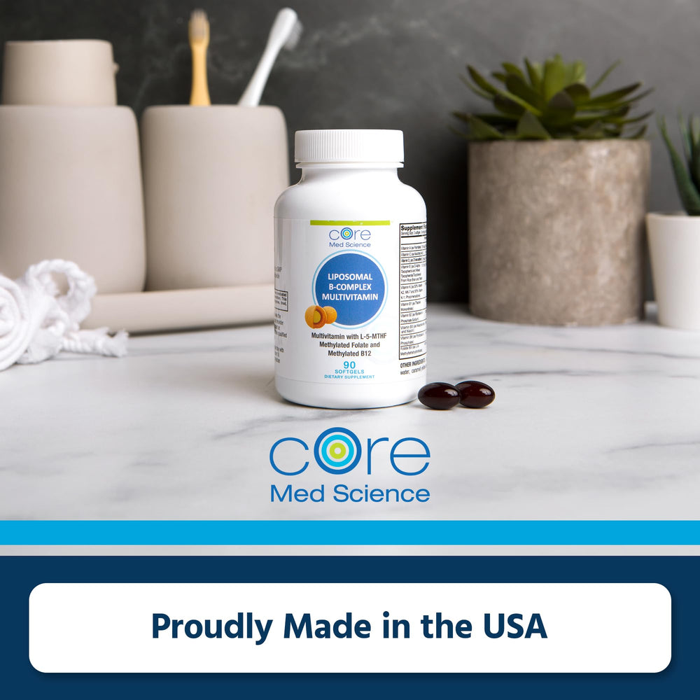 Core Med Science Liposomal Active B-Complex immunity and mood support in daily use.