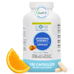 Core Med Science liposomal vitamin C bottle highlighting immune support potential