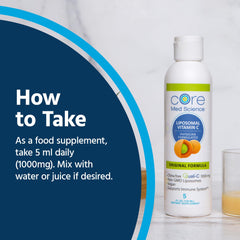 Core Med Science Liposomal Vitamin C packaging scene hints at high absorption delivery