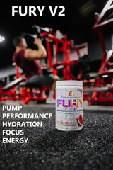 Fury V2 scoop beside tub for precise dose and convenience