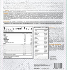 Core Nutritionals Grow Mass Gainer label closeup highlights clean ingredients.