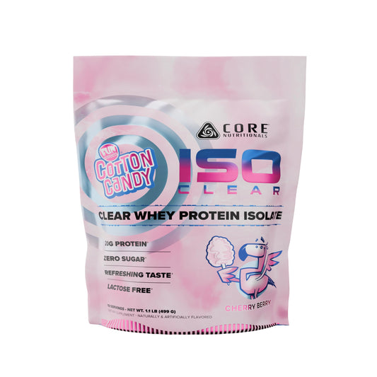 Core Nutritionals Iso Clear Whey Isolate label for a clean, refreshing protein option