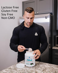 Core Nutritionals ISO Whey Protein Isolate scoop in tub for easy portioning