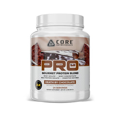Core Nutritionals Pro Sustained Release jar in Death by Chocolate, rich flavor with balanced amino acids