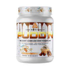 Core Nutritionals Pudd'n Original Moose Tracks pour shows creamy, protein-rich texture.