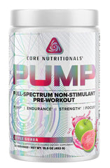 Core Nutritionals Pump bottle front showing Apple Guava flavor for easy pre-workout fueling