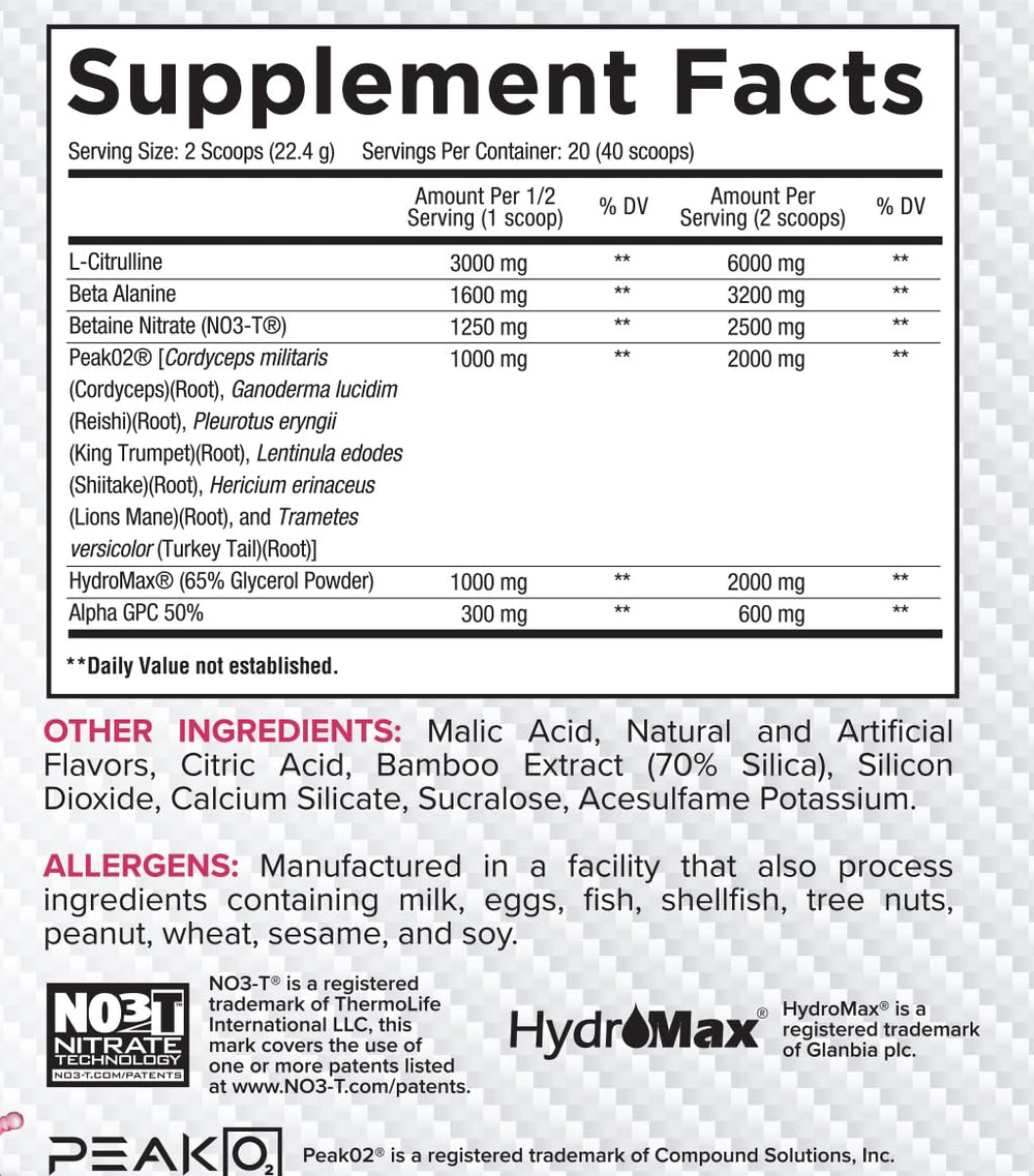 Core Nutritionals Pump pour in Watermelon Grape highlights flavor and mixability.