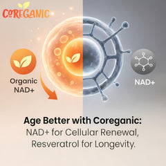 Coreganic Clean NAD+ made-in-USA seal on packaging