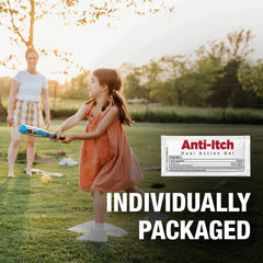 CoreTex Anti-Itch Gel packets emphasize American manufacturing origin.