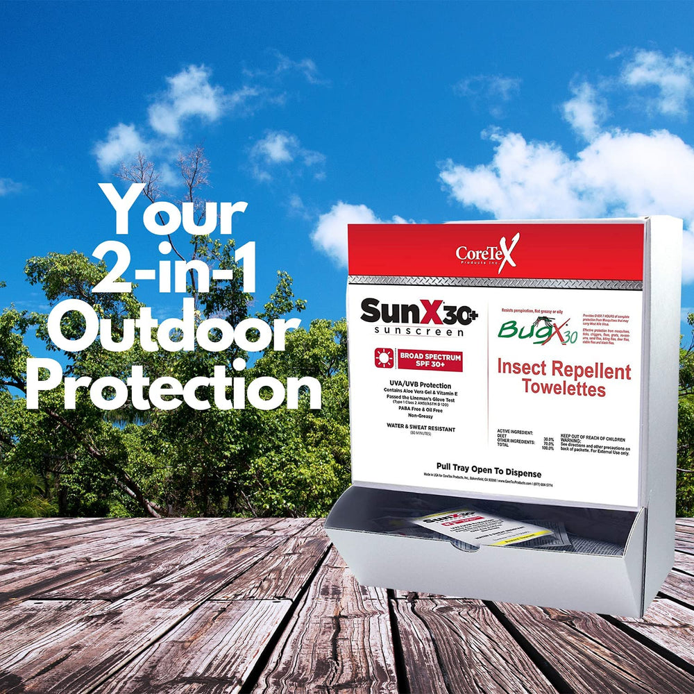 CoreTex BugX 30 insect repellent towelette for quick outdoor defense.
