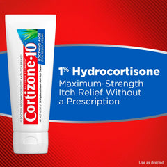 Cream being applied to skin for itch relief with Cortizone-10