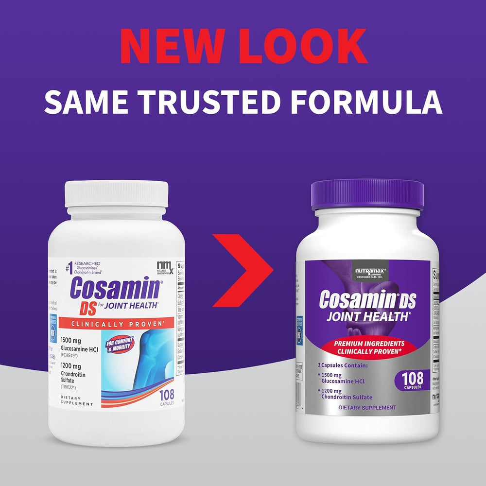 Cosamin DS two-bottle pack demonstrates convenient use