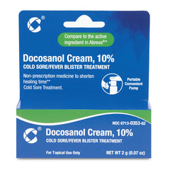 Cosette cold sore cream included in compact bedside or purse setup.