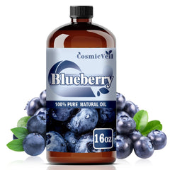 CosmicVeil Blueberry oil bottle with dropper for precise diffuser and DIY blend application.