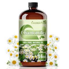 CosmicVeil Chamomile oil in amber bottle preserves purity for diffusers.