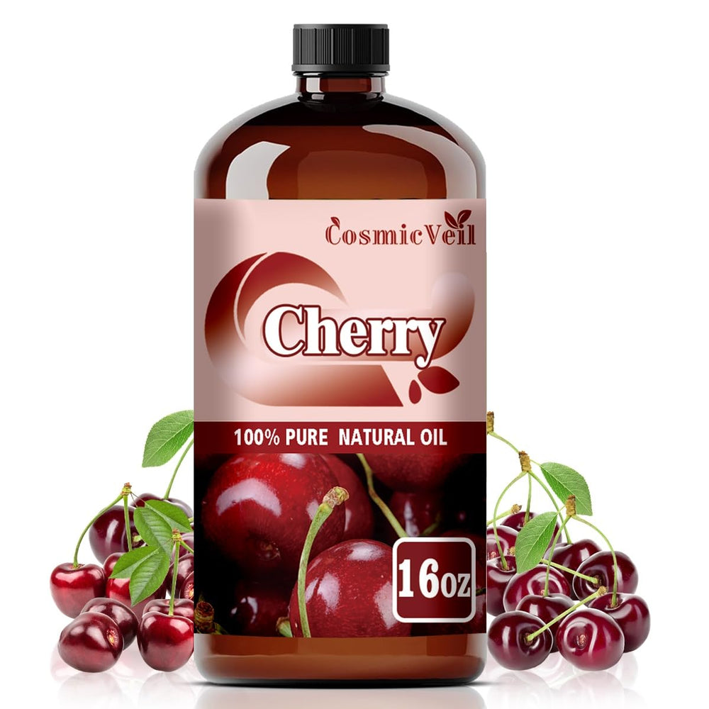 CosmicVeil Cherry Essential Oil bottle 16oz for diffusers creates inviting aroma