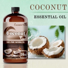 CosmicVeil Coconut Essential Oil in amber bottle preserves aroma and purity.