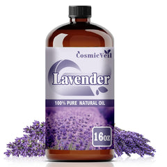 CosmicVeil Lavender Oil in amber bottle for pure diffusion in diffusers.